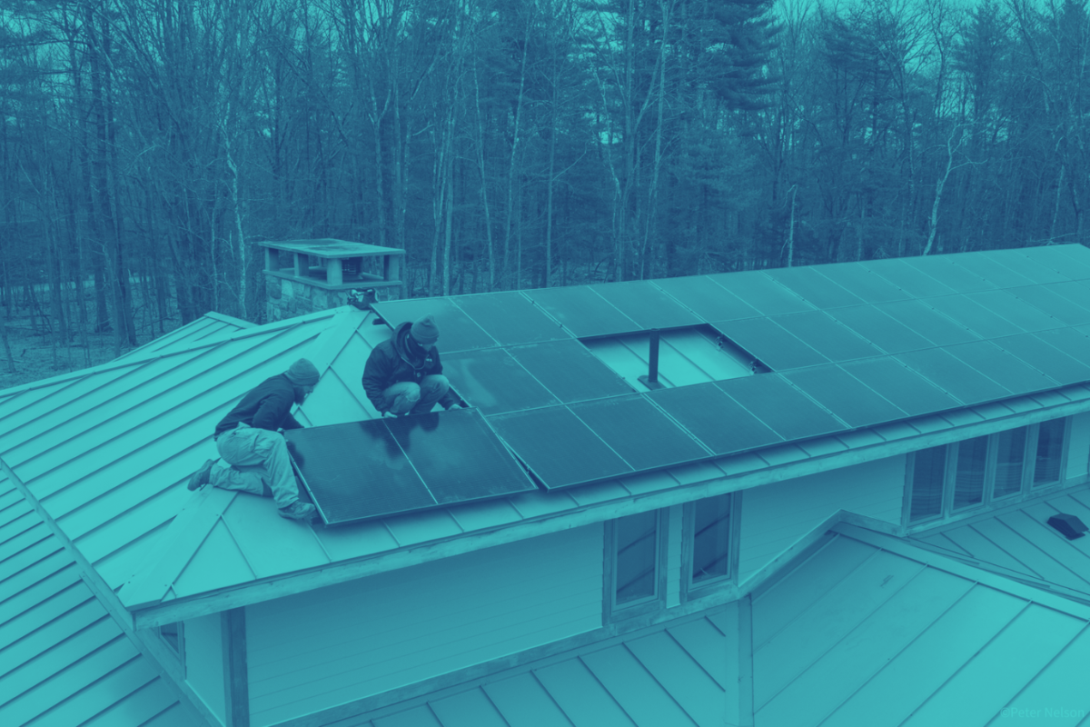 Solar panels installed on a building